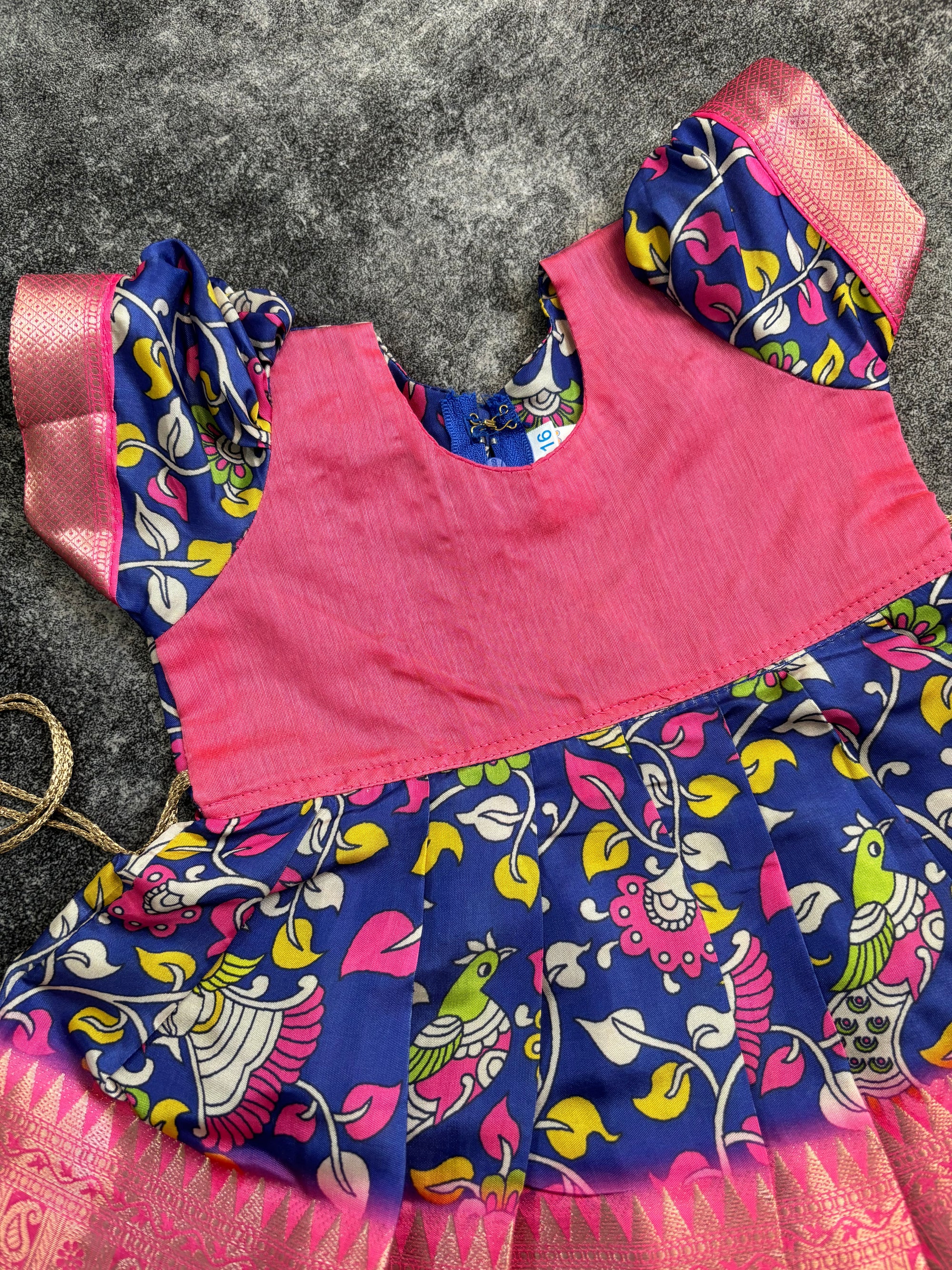 Royal Blue Kalamkari Digital Print Dress