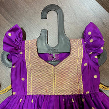 Load image into Gallery viewer, Purple Color Silk with Paithani Border Patch Dress - MEEMORA FROCKS
