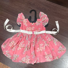 Load image into Gallery viewer, Pink Chiffon Lily Print Ballon Styled Frock
