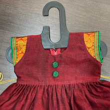 Load image into Gallery viewer, Maroon South Ilkal Border Frock Dress
