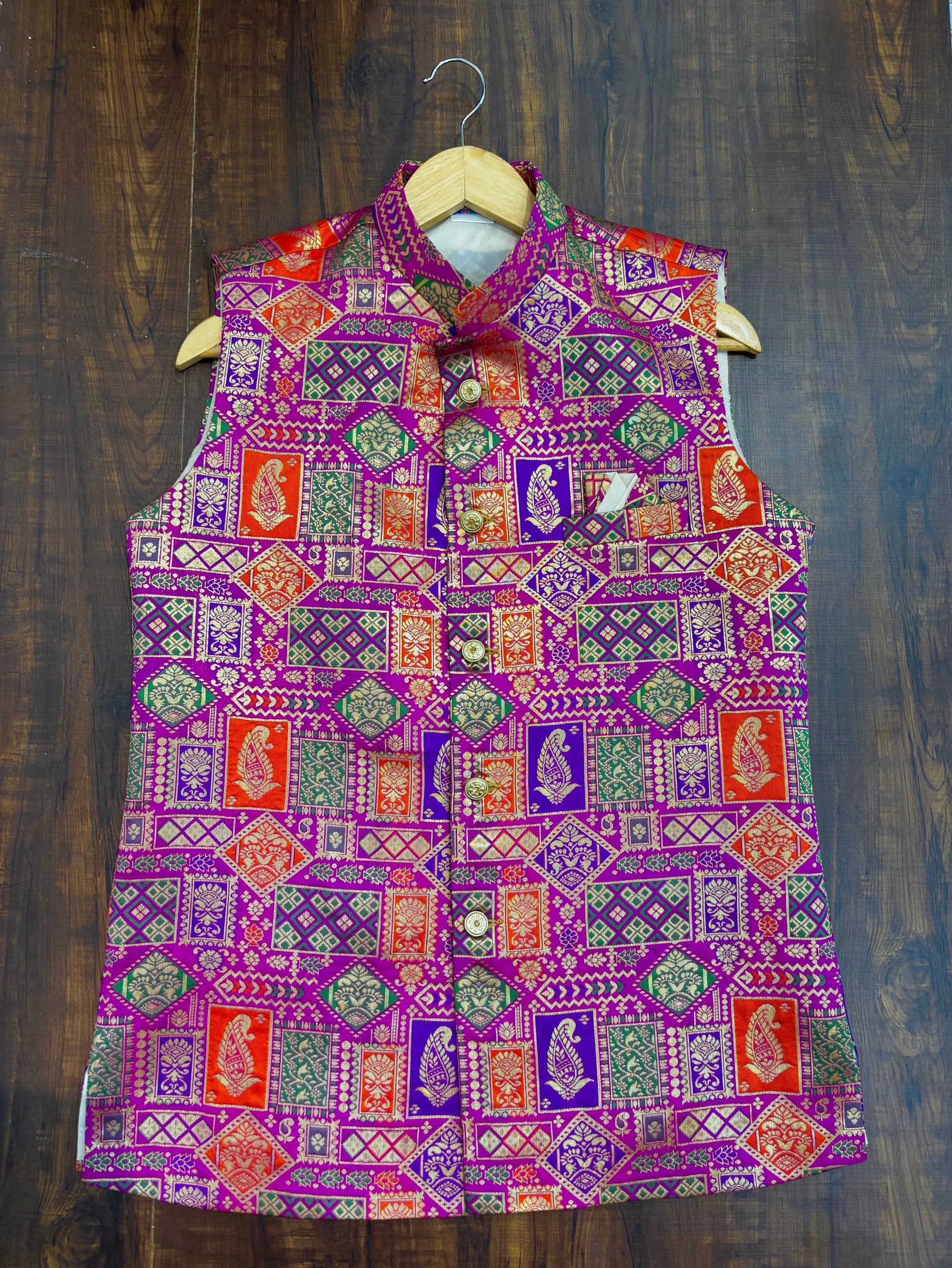Purple Traditional Indian Designer Modi Jacket for Men