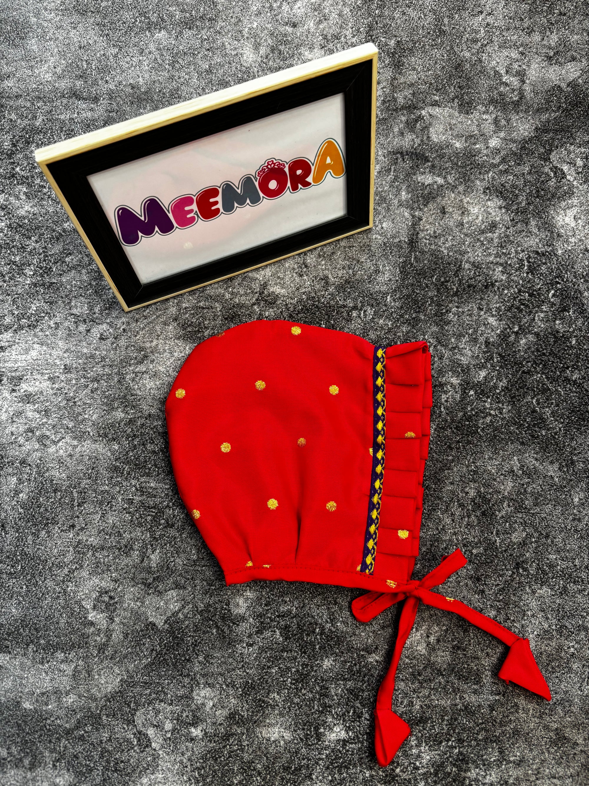 Red Paithani Styled Traditional Cap Topi