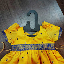 Load image into Gallery viewer, Yellow Color Mulberry Silk Frock Dress - MEEMORA FROCKS
