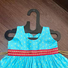 Load image into Gallery viewer, SKY BLUE CHANDERI BUTTI FROCK DRESS - MEEMORA FROCKS
