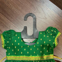Load image into Gallery viewer, Green Chanderi Butti Frock Dress - MEEMORA FROCKS
