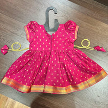 Load image into Gallery viewer, Ranipink Chanderi Butti Frock Dress - MEEMORA FROCKS
