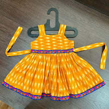 Load image into Gallery viewer, YELLOW PURE IKAT KNEE LENGTH FROCK DRESS - MEEMORA FROCKS
