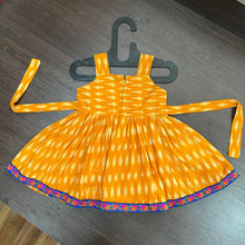 Load image into Gallery viewer, YELLOW PURE IKAT KNEE LENGTH FROCK DRESS - MEEMORA FROCKS
