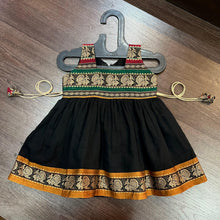 Load image into Gallery viewer, Black Ilkal Peacock Border Frock Dress - MEEMORA FROCKS

