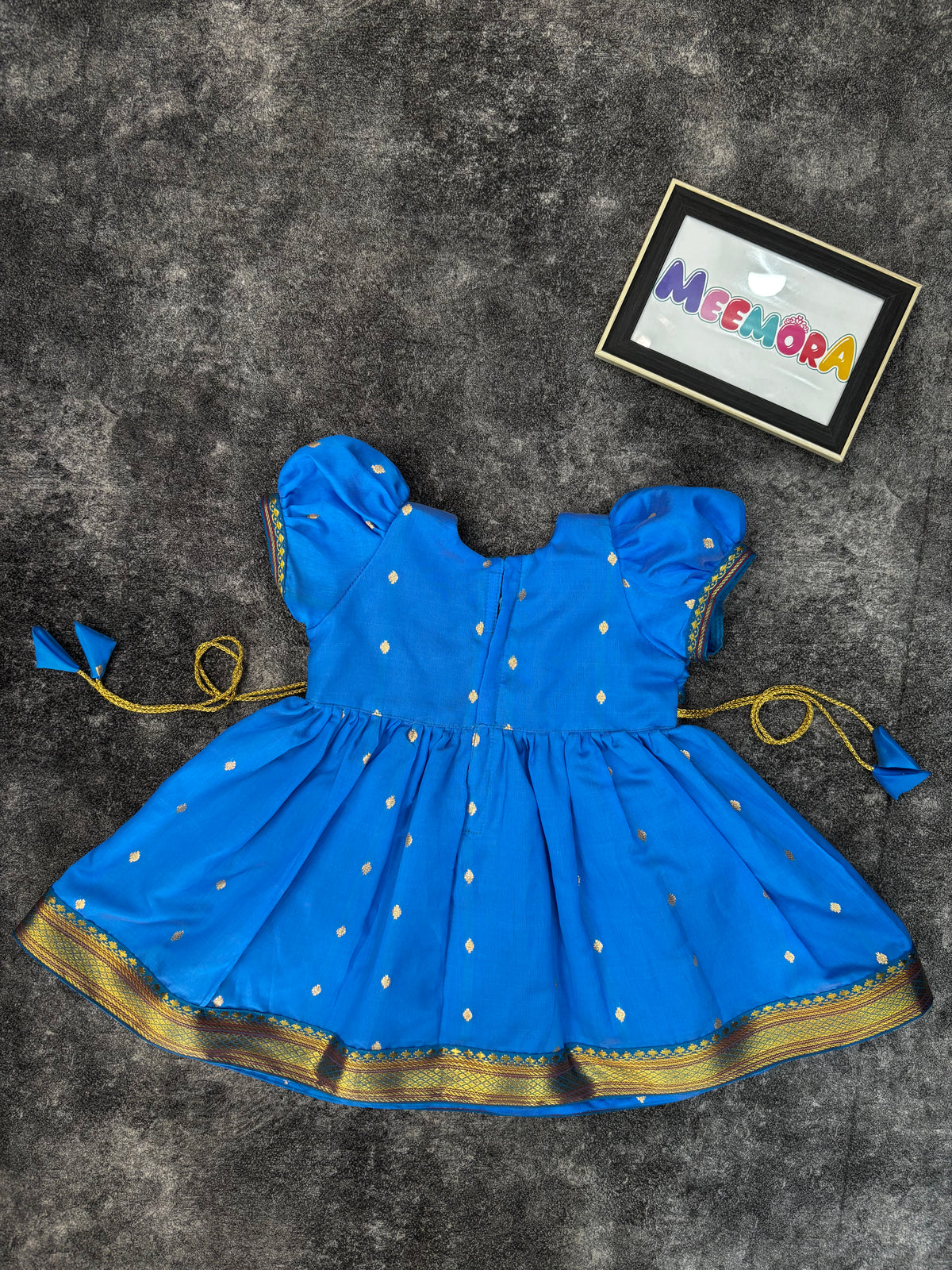 Firozi Paithani Butti Silk Frock for Girls | 0–8 Years
