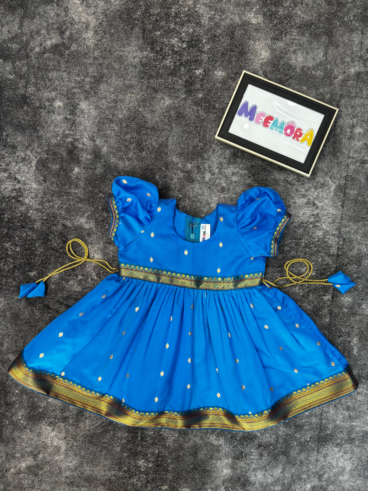 Firozi Paithani Butti Silk Frock for Girls | 0–8 Years