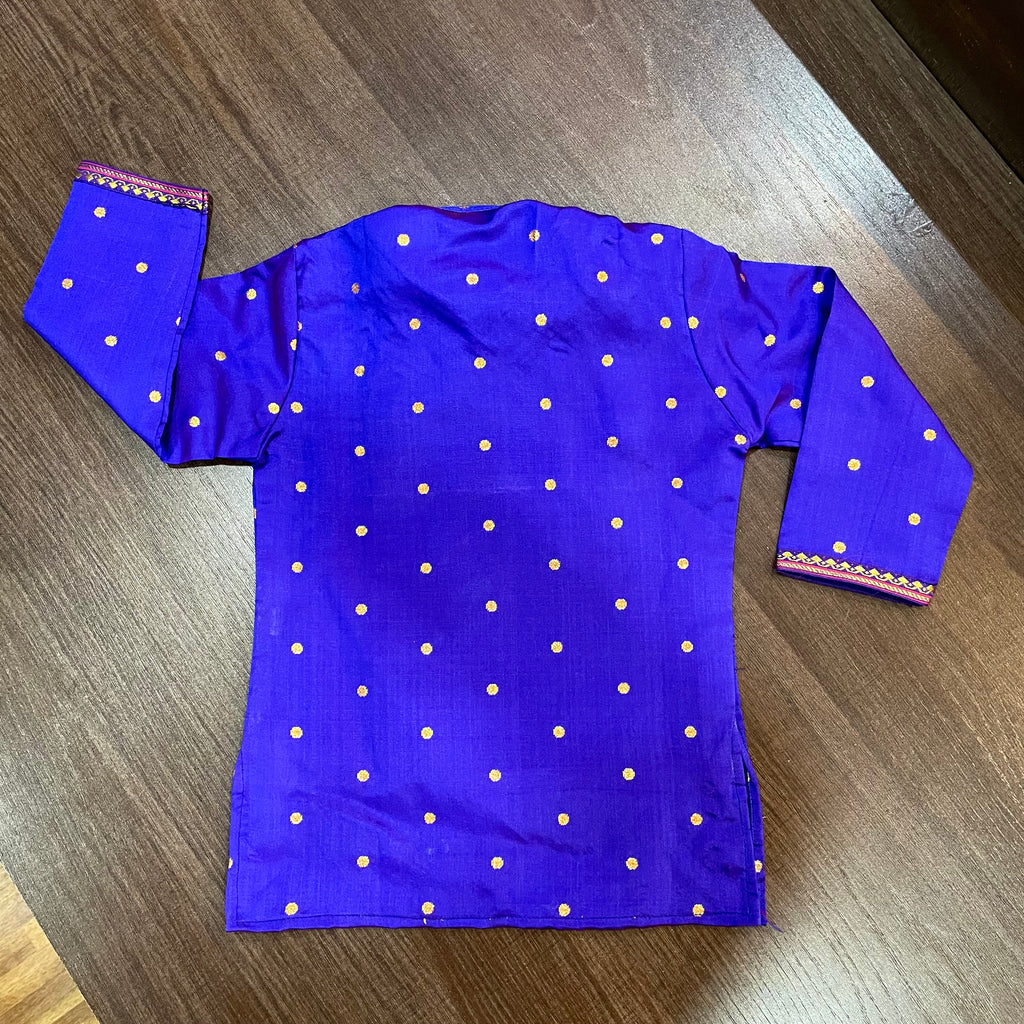 Royal Blue Paithani Styled Kurta Pajama