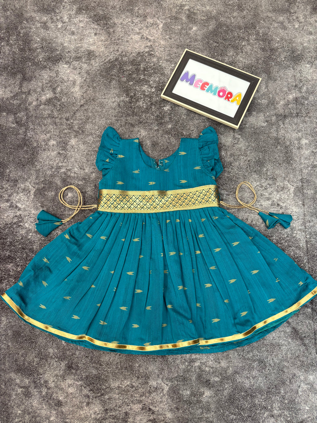 Rama Raw Silk Frock Kids Dress for Baby Girl