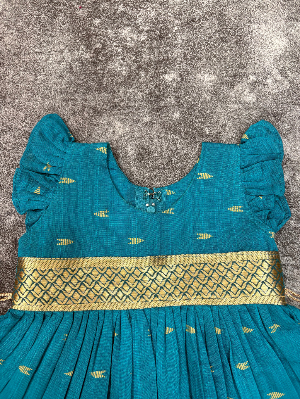 Rama Raw Silk Frock Kids Dress for Baby Girl