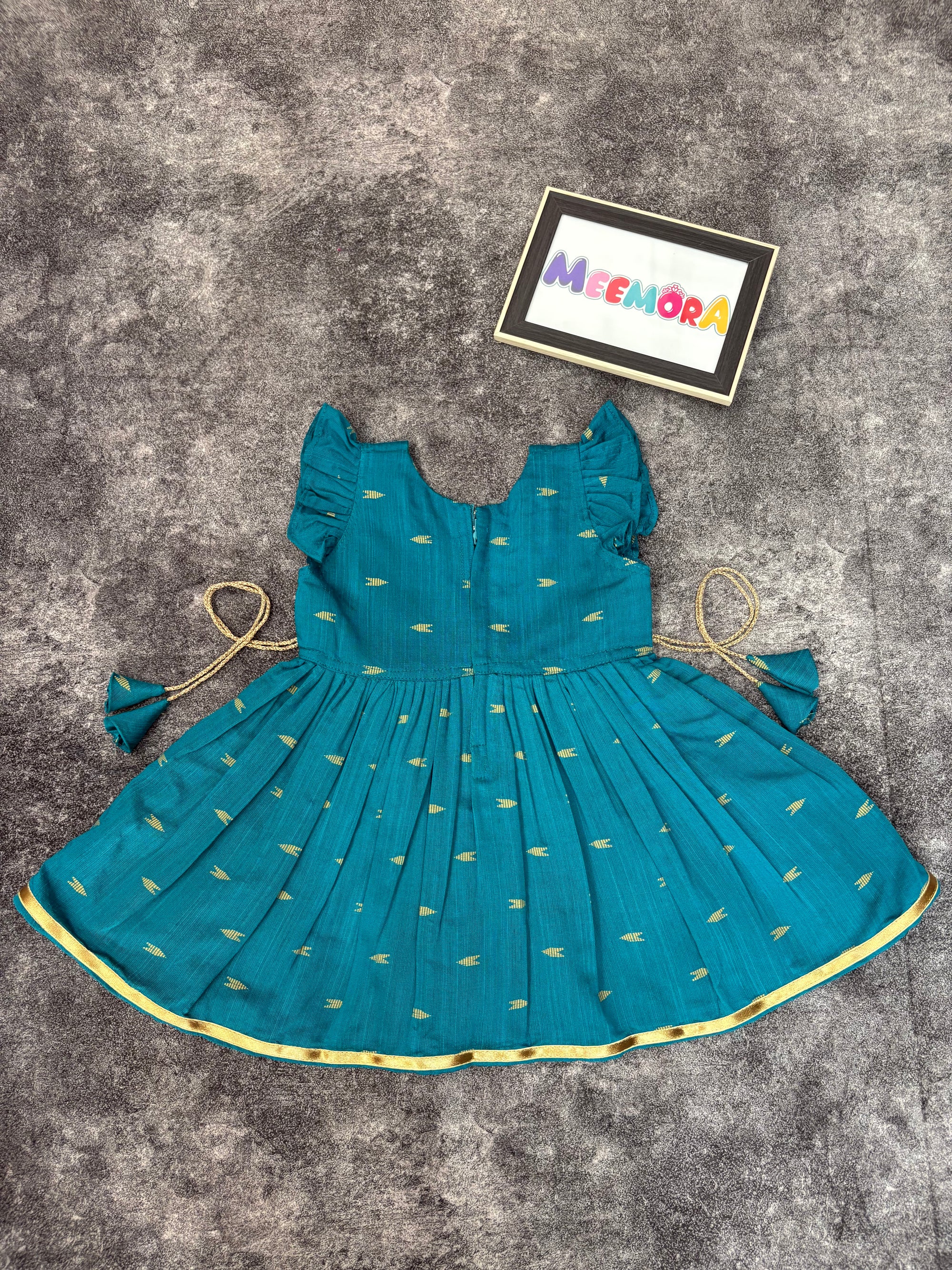 Rama Raw Silk Frock Kids Dress for Baby Girl