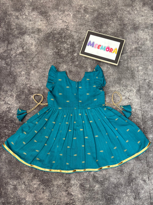 Rama Raw Silk Frock Kids Dress for Baby Girl