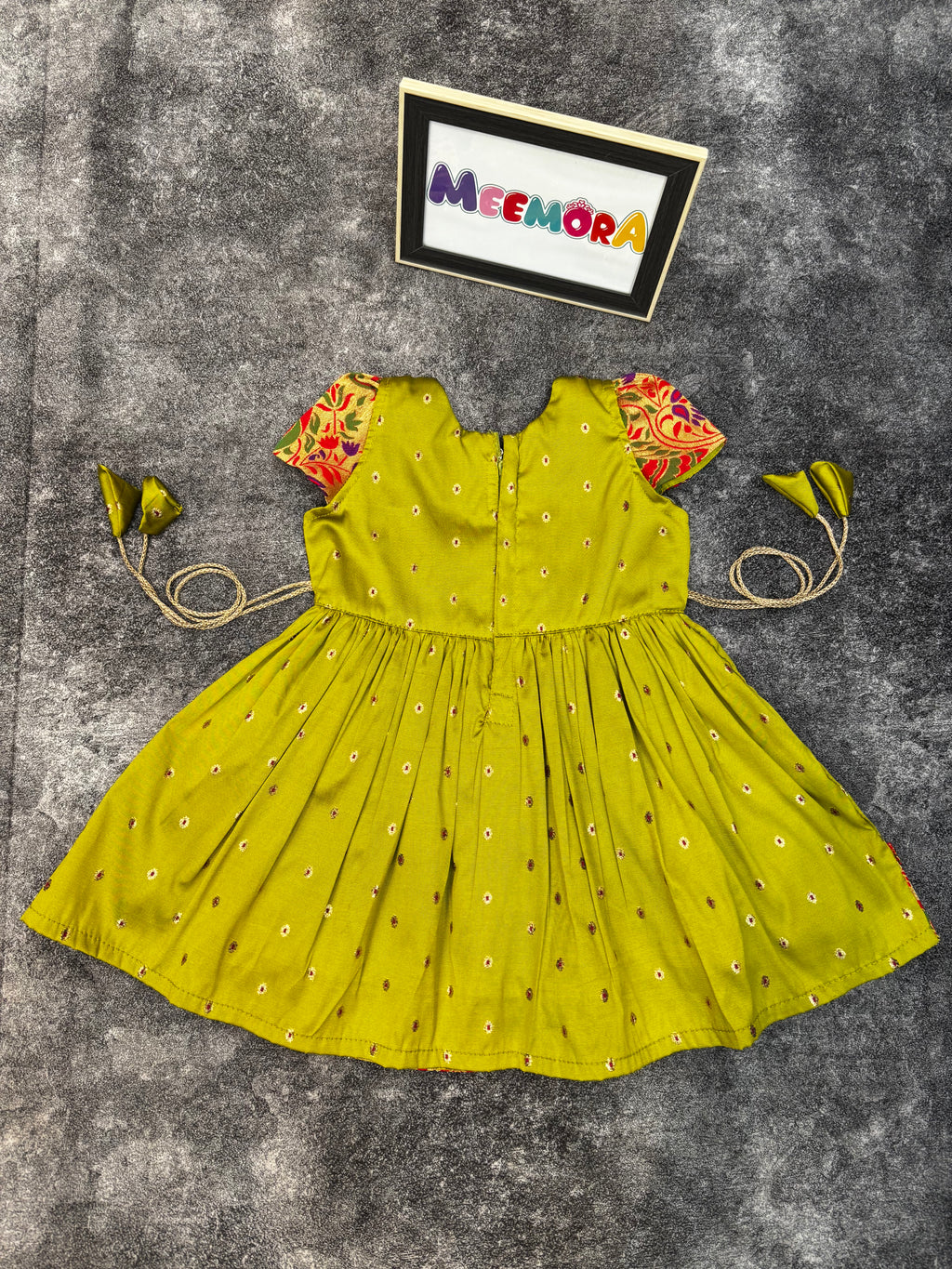 Mehendi Chandrakor Paithani Frock Dress