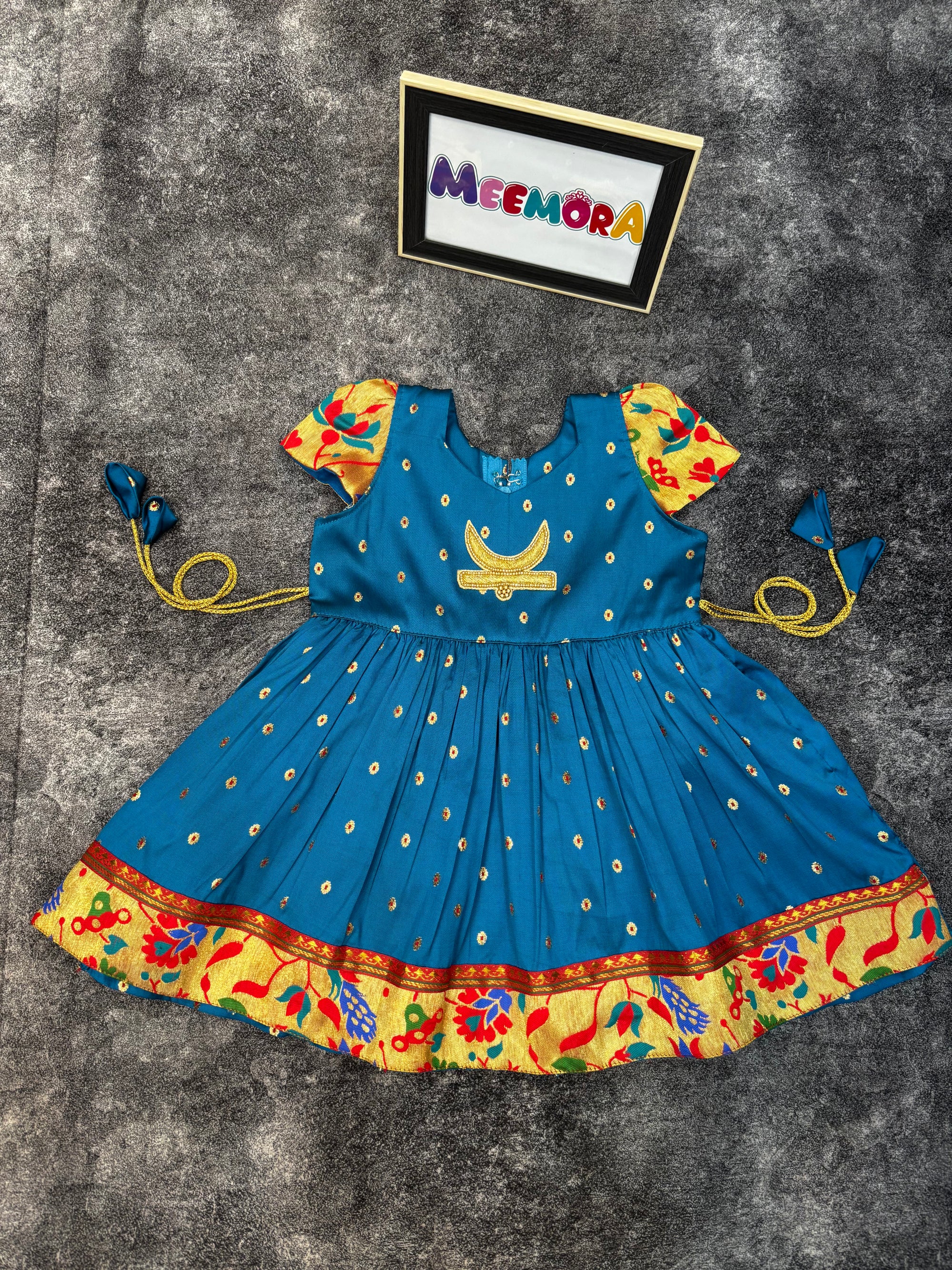 Chintamani Chandrakor Paithani Frock Dress