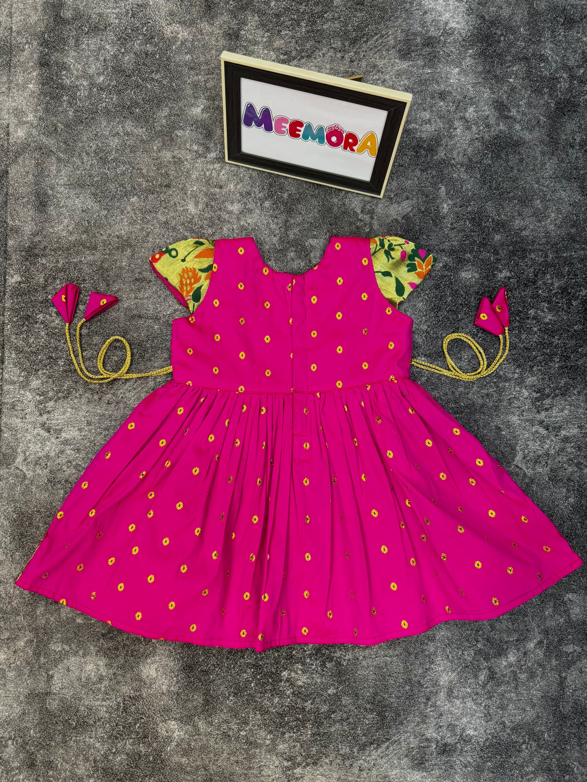 Pink Chandrakor Paithani Frock Dress