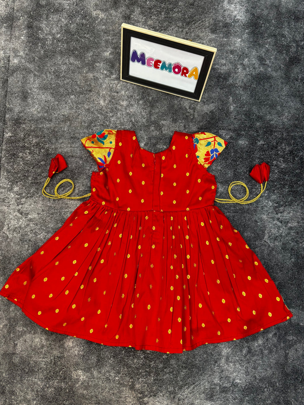 Red Chandrakor Paithani Frock Dress