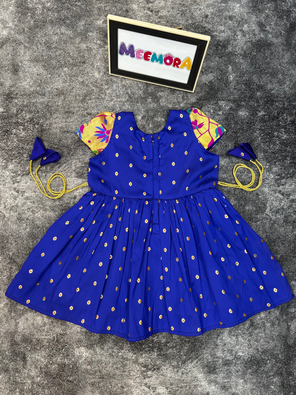 Royal Blue Chandrakor Paithani Frock Dress