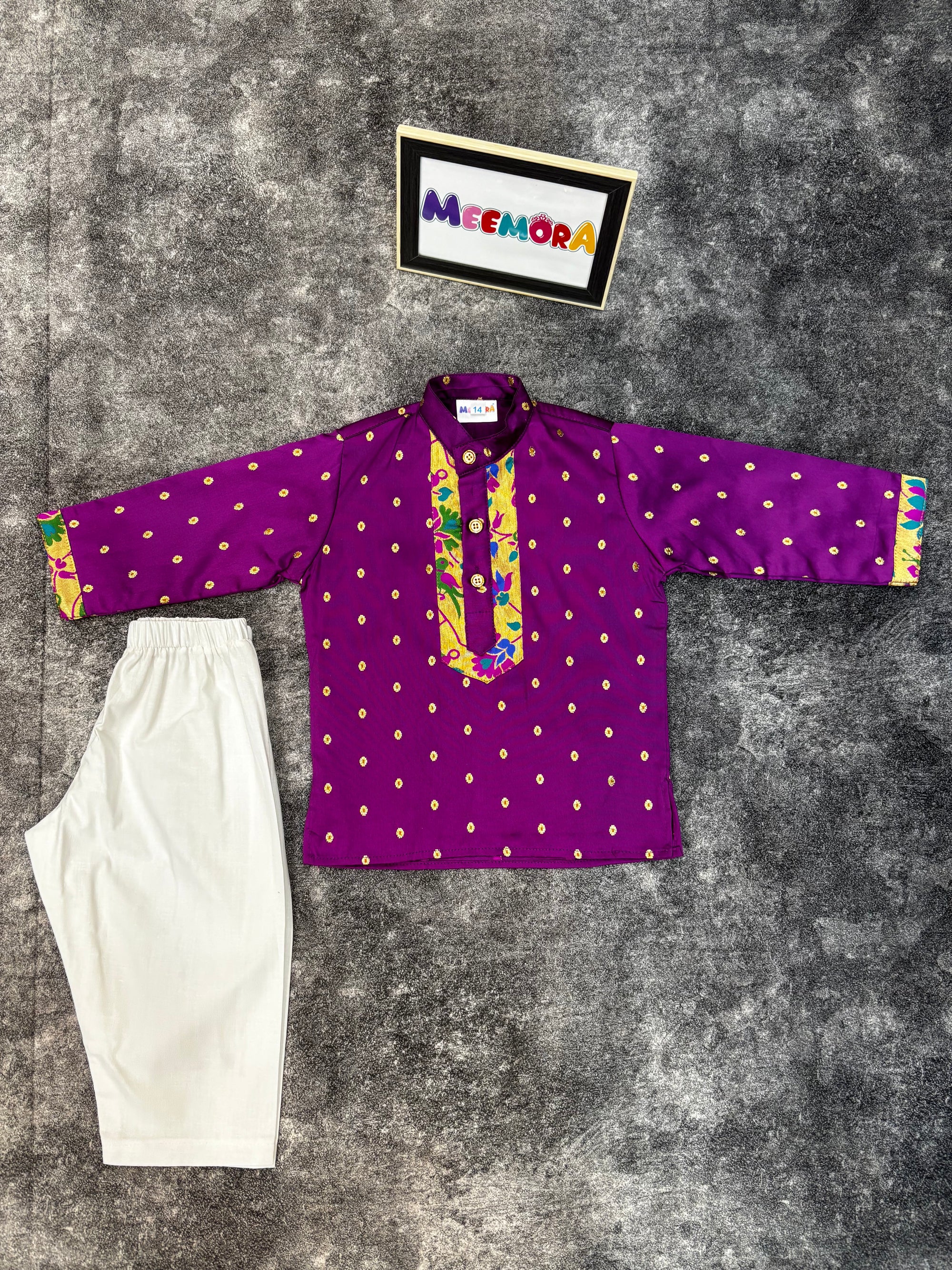 Purple Paithani Zari Silk Kurta Pajama