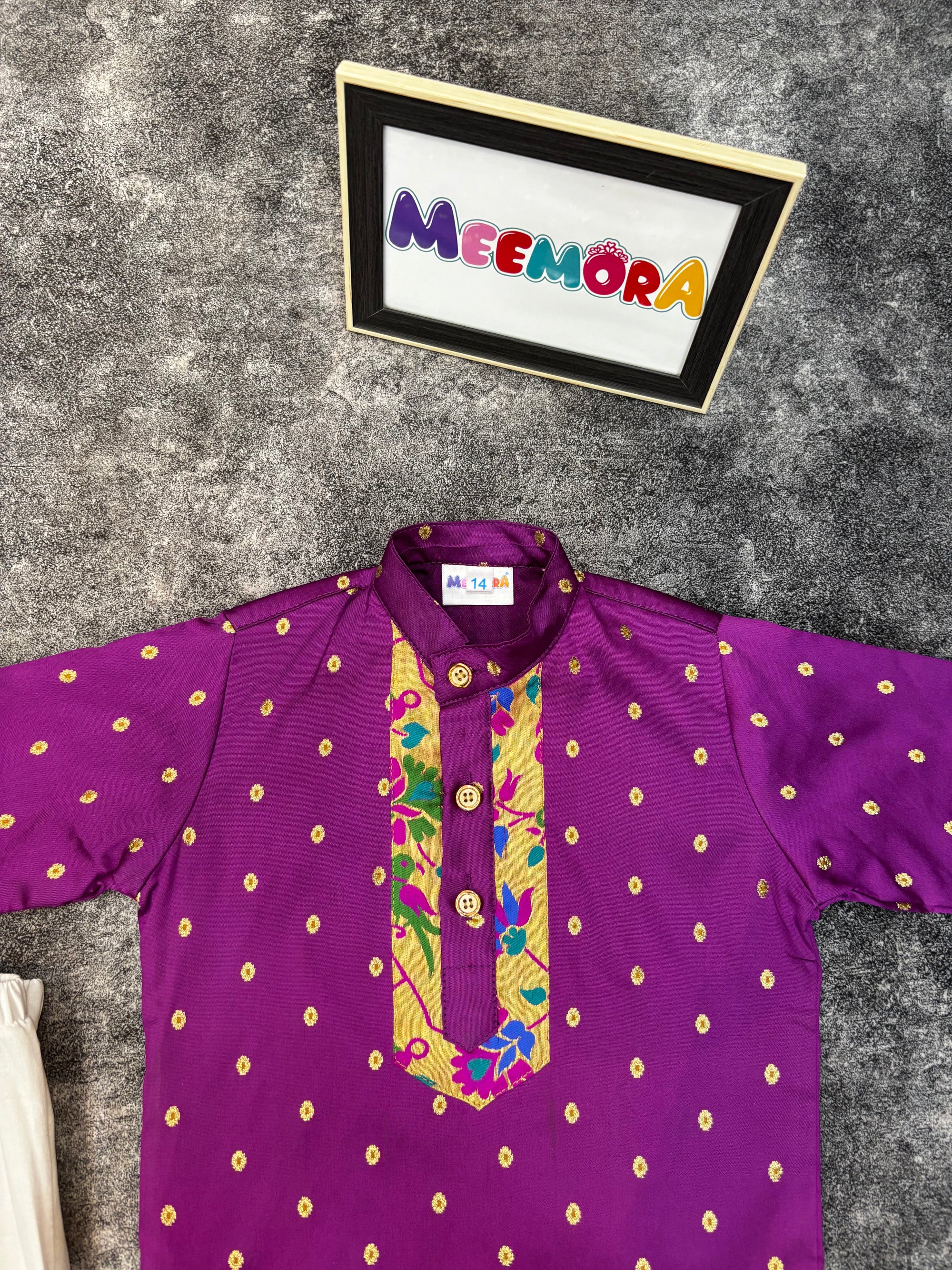 Purple Paithani Zari Silk Kurta Pajama