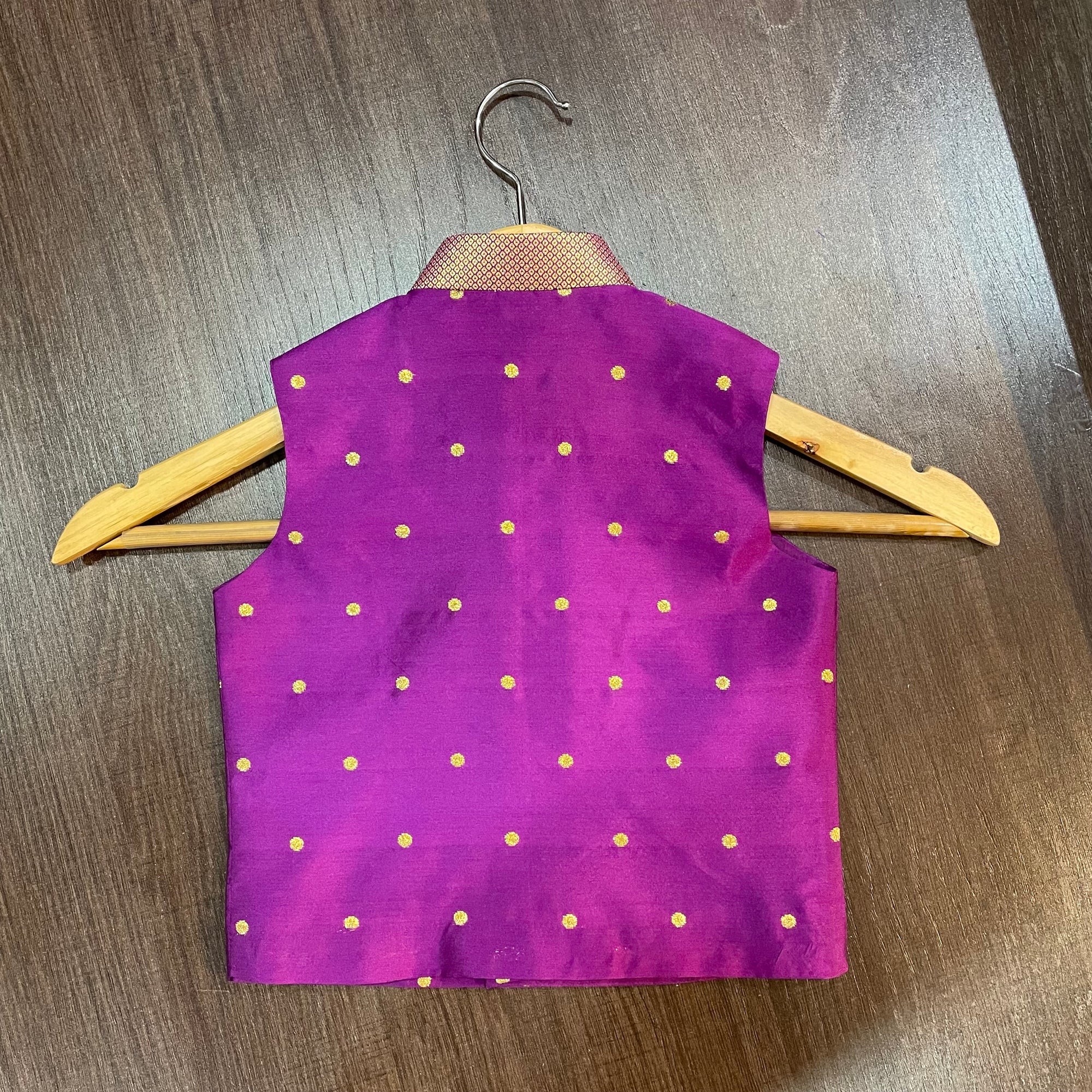 Purple Paithani Butta Modi Jacket For Boys