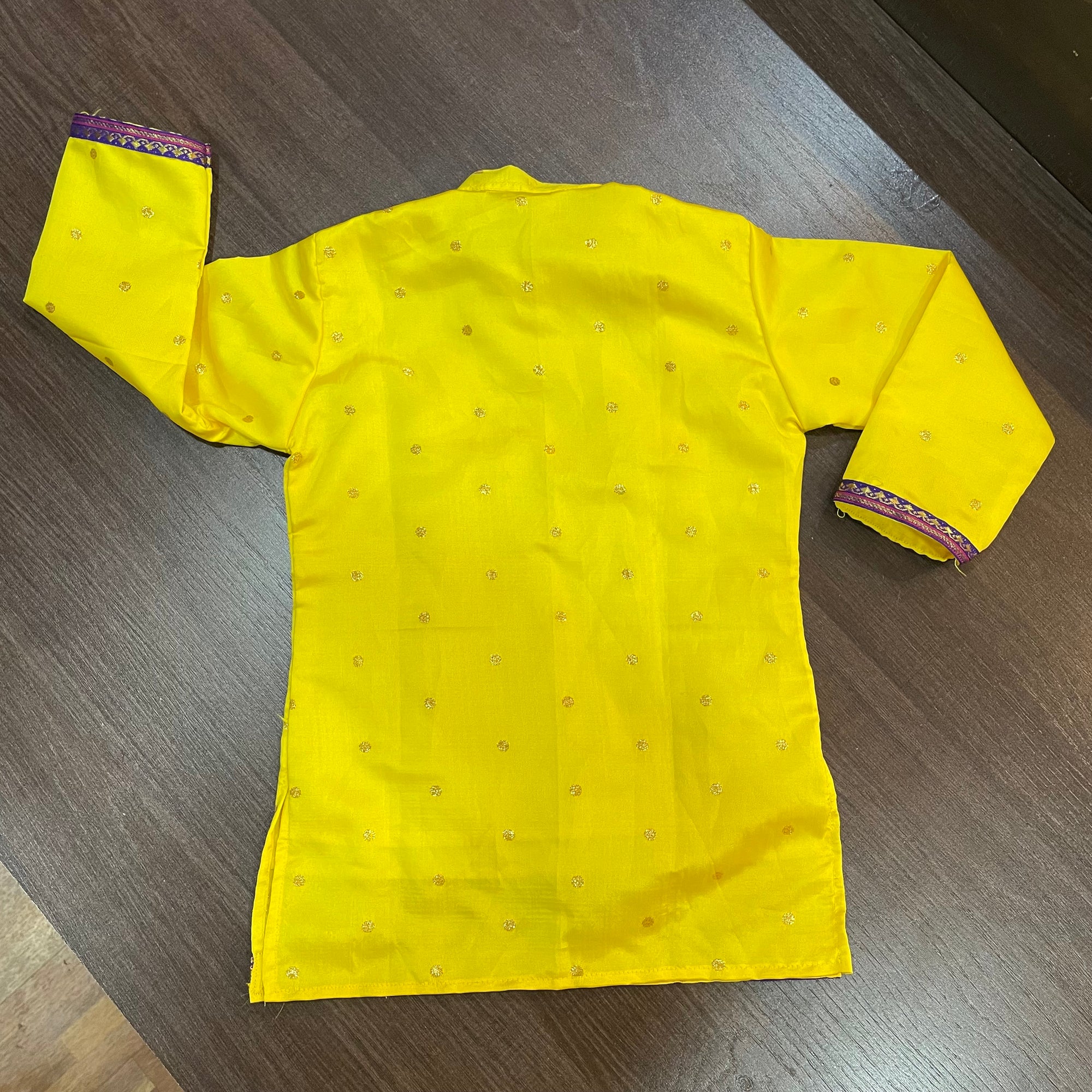 Yellow Paithani Styled Kurta Pajama
