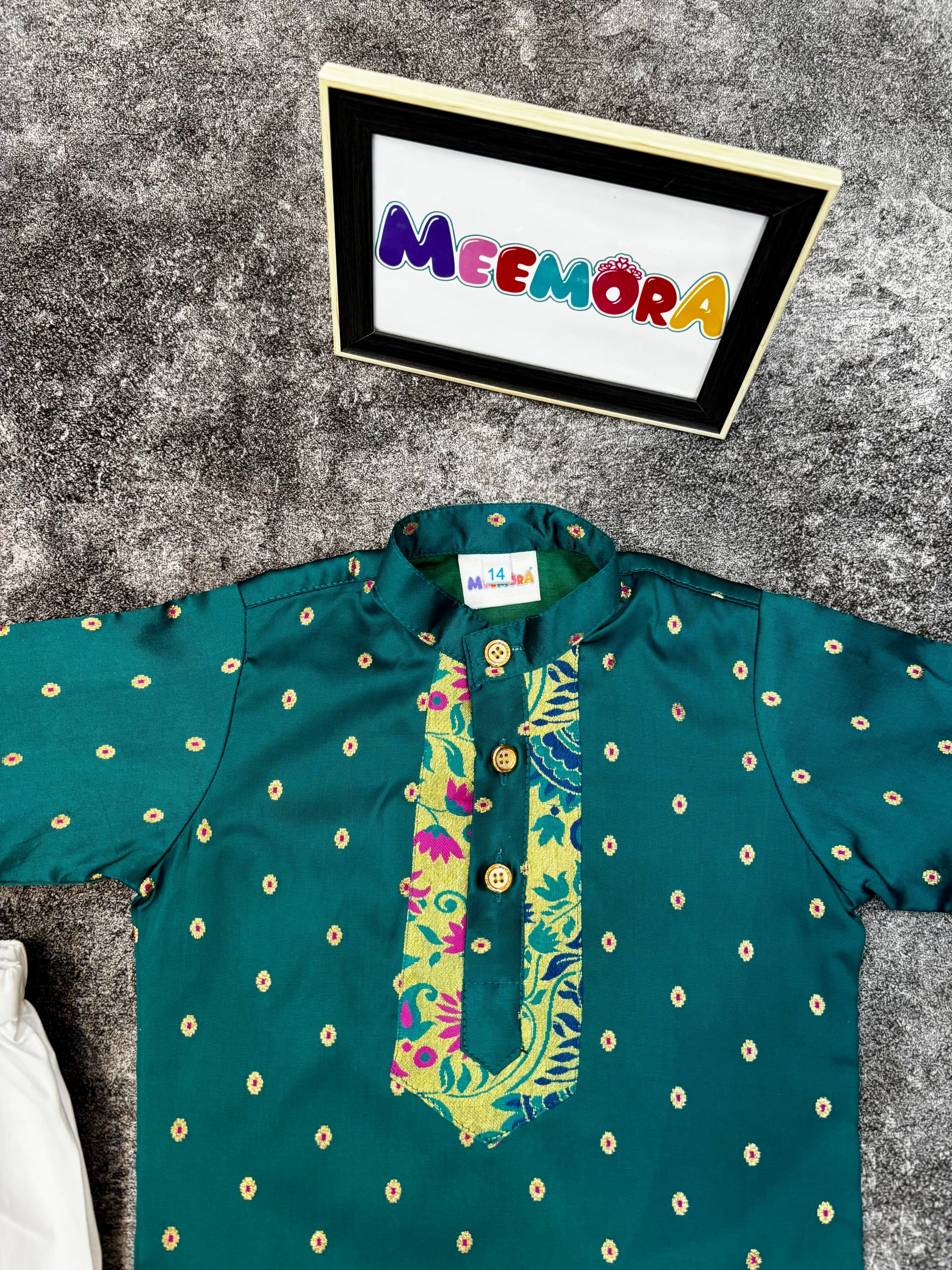 Rama Paithani Zari Silk Kurta Pajama