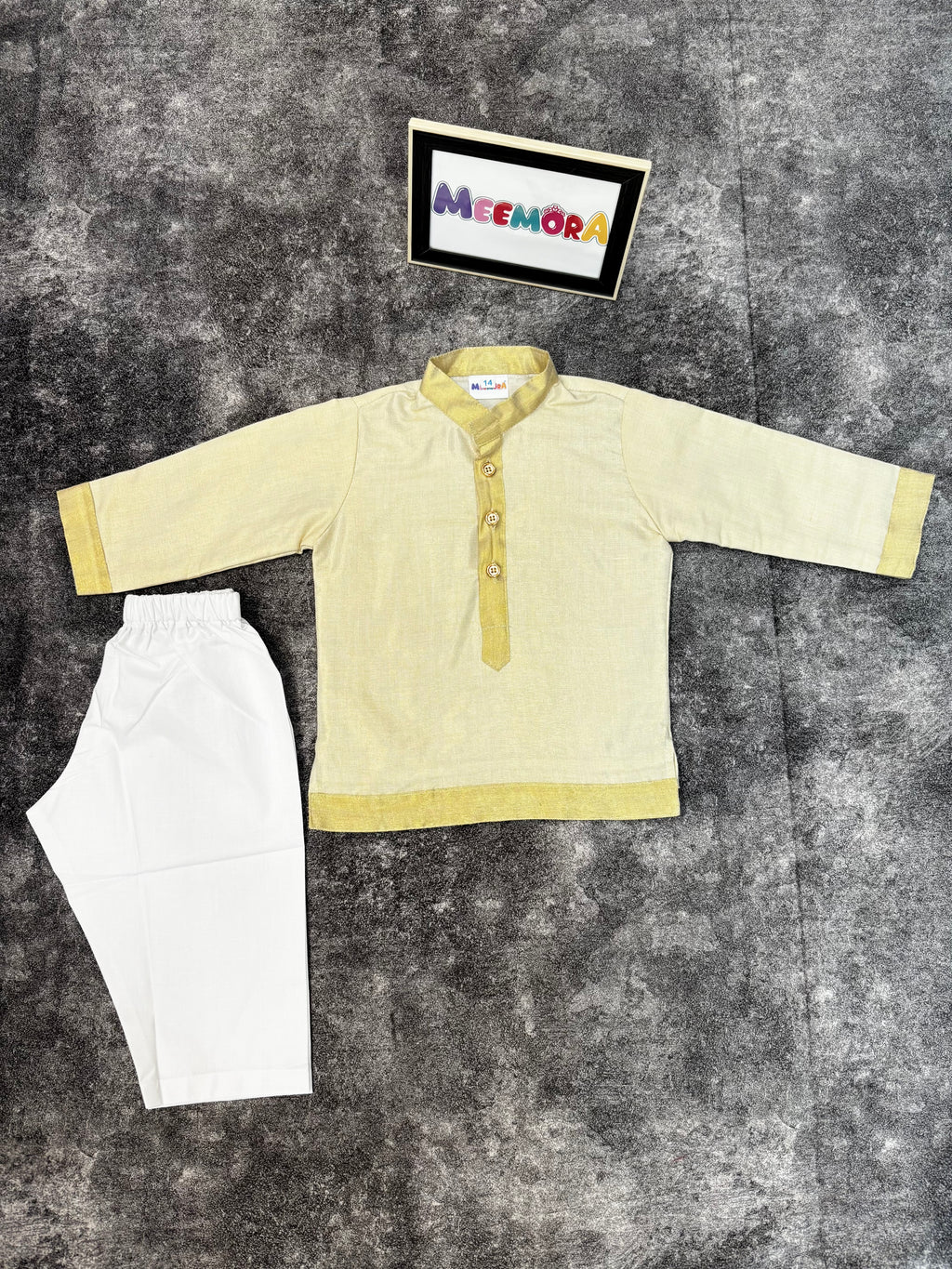 Cream Kasavu Silk Kurta Pajama