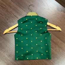 Load image into Gallery viewer, Green Paithani Butta Modi Jacket For Boys
