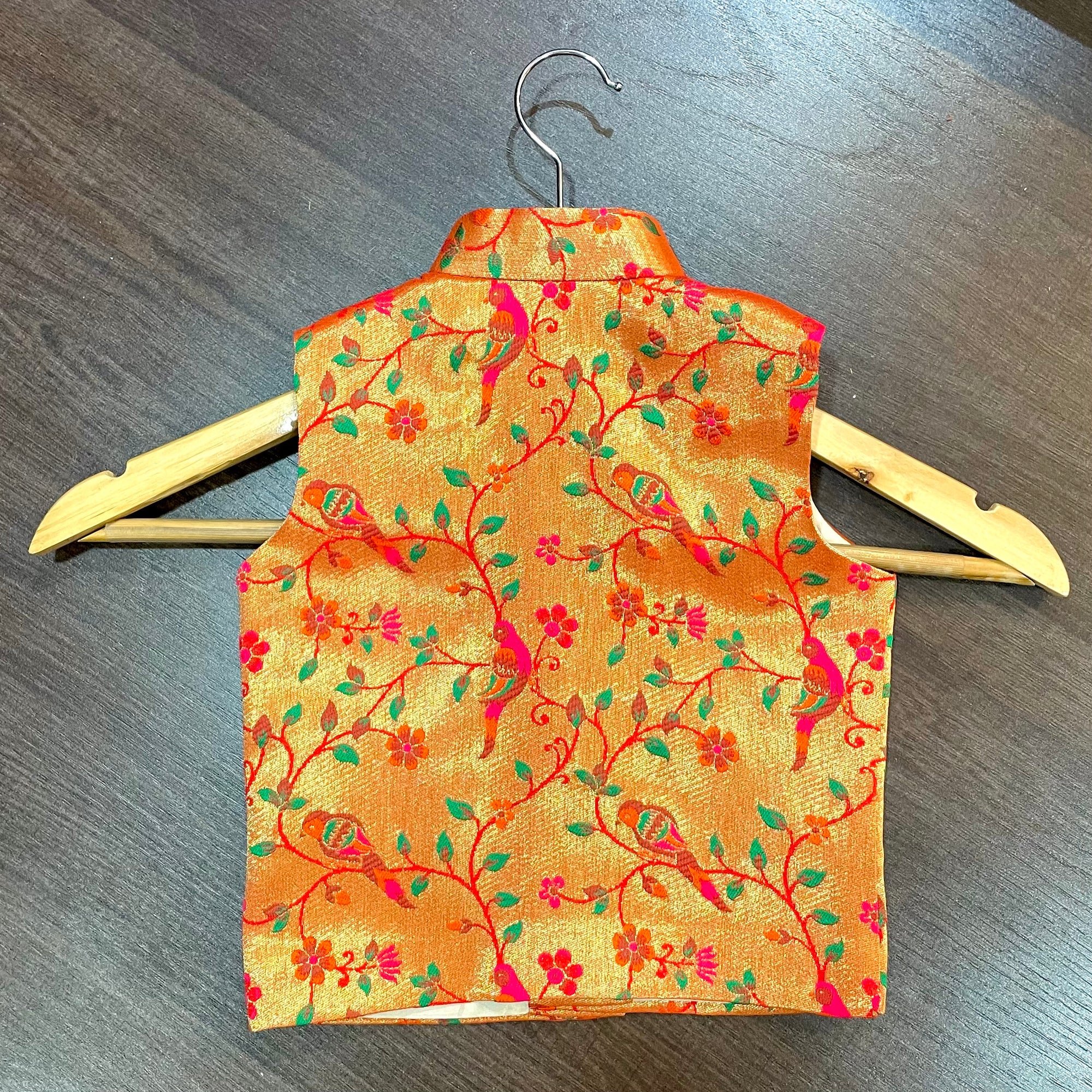 Paithani Golden Zari Modi Jacket For Boys