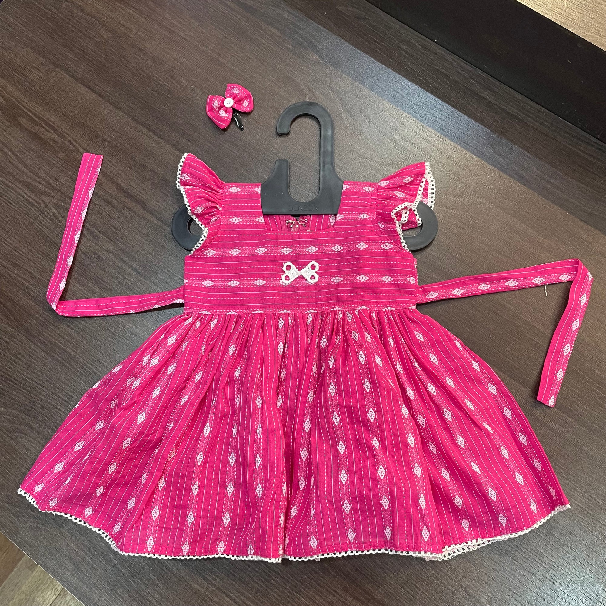 Pink Katha Cotton Frock Dress
