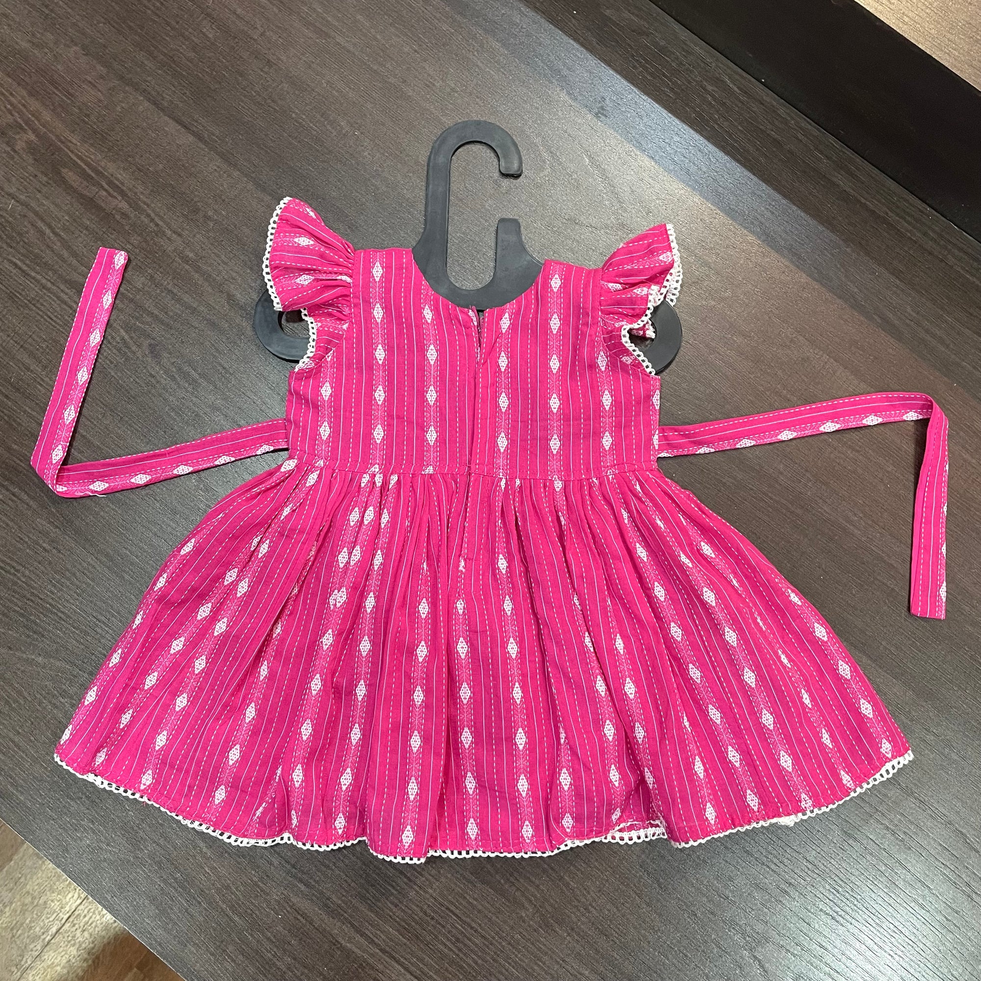Pink Katha Cotton Frock Dress