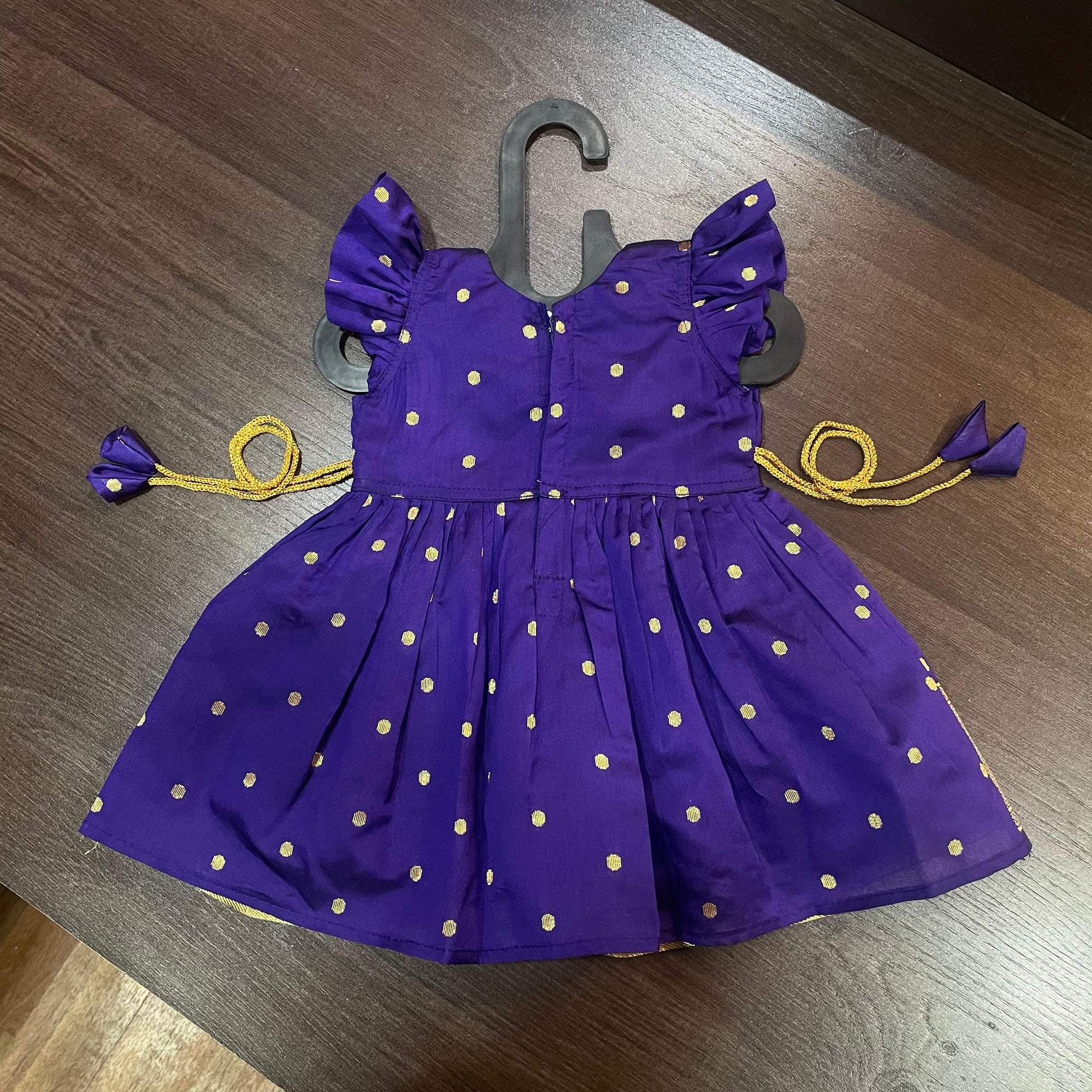 Ink Blue Color Silk with Paithani Border Patch Dress - MEEMORA FROCKS