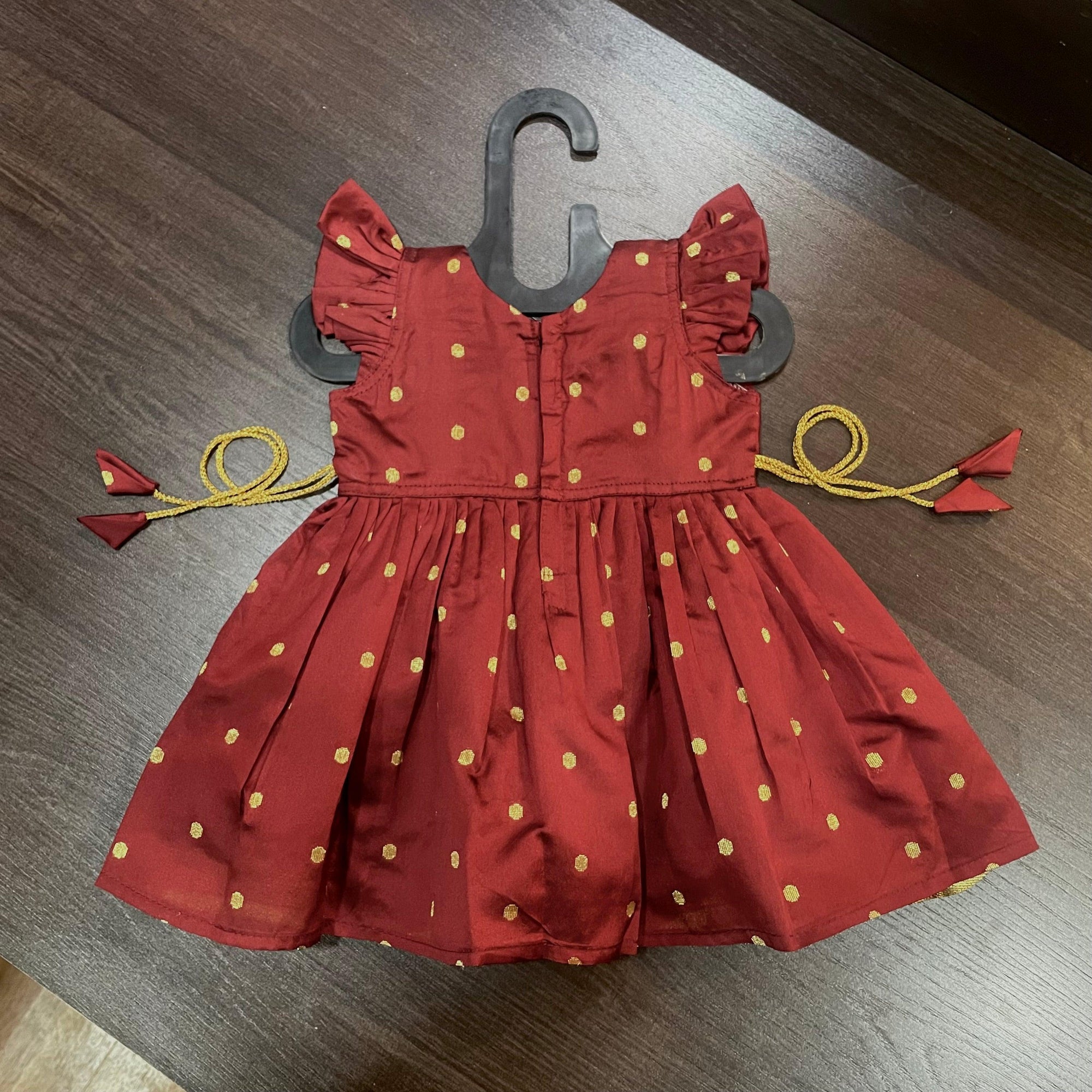 Maroon Color Silk with Paithani Border Patch Dress - MEEMORA FROCKS