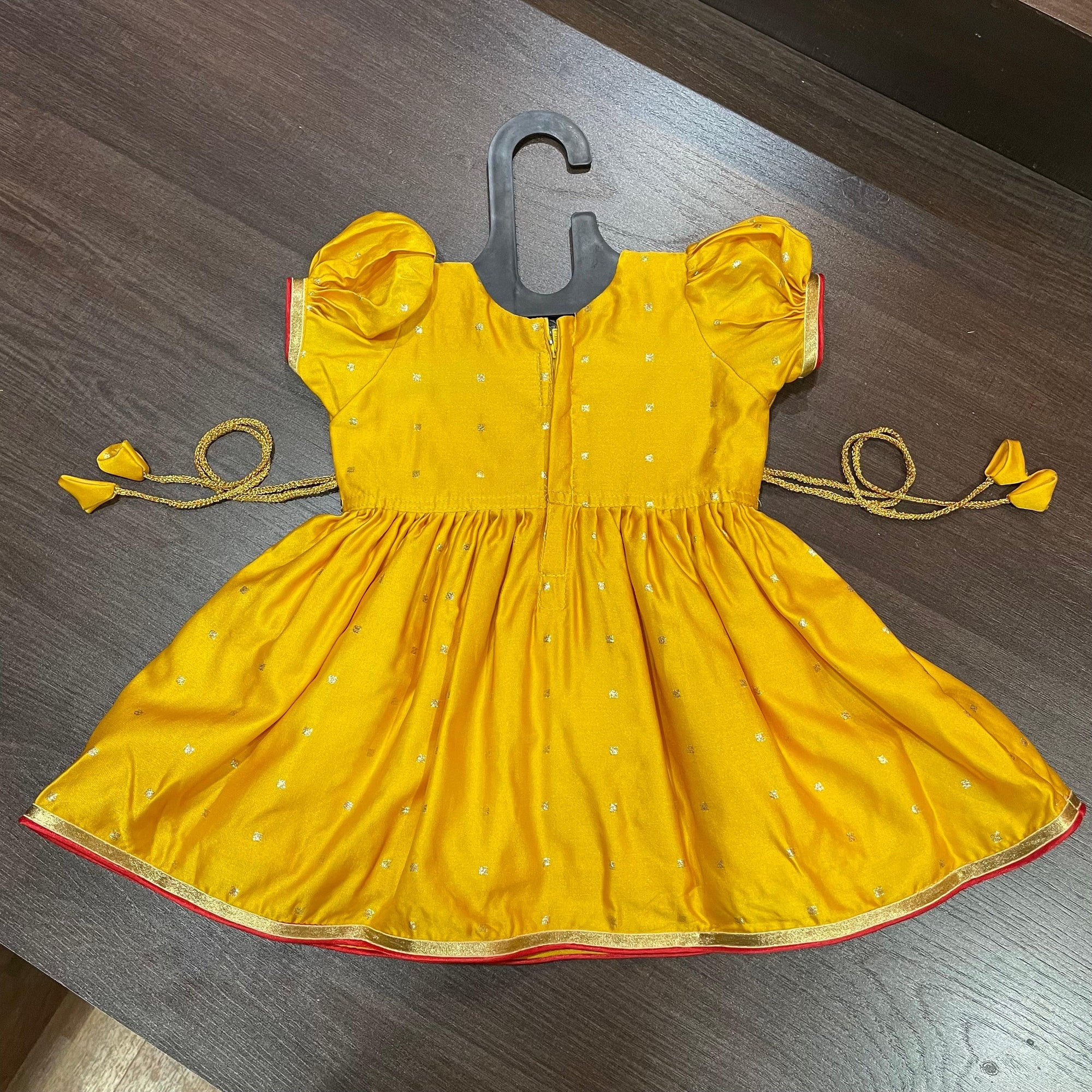 Yellow Silk with Peacock Paithani Border Dress - MEEMORA FROCKS