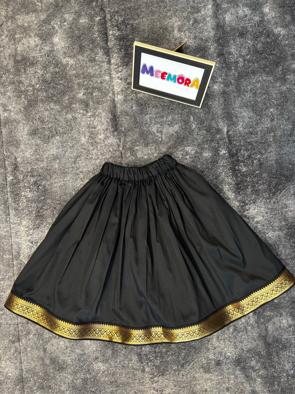 Black Silk Skirt With Brocade Silk Blouse