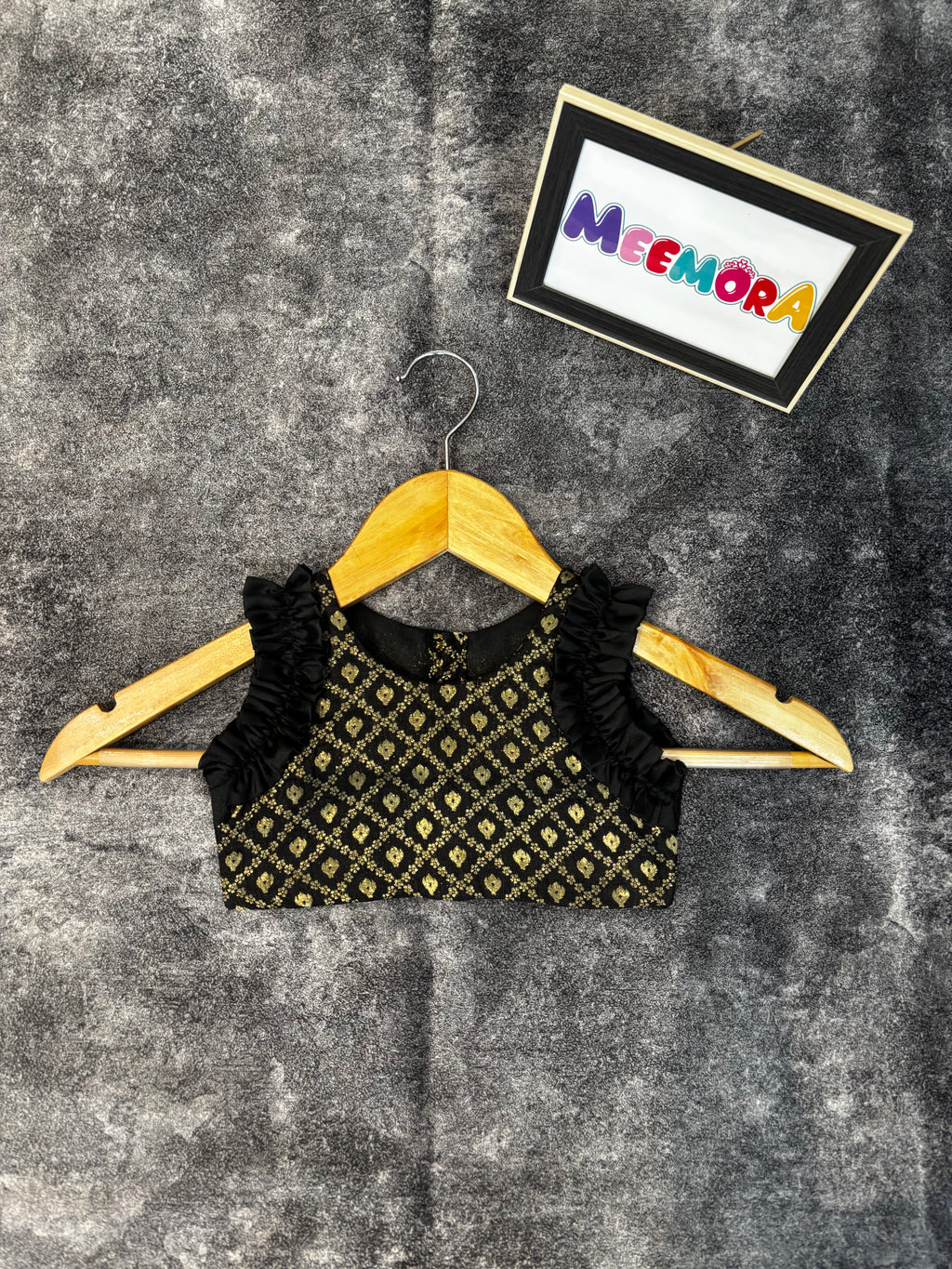 Black Silk Skirt With Brocade Silk Blouse