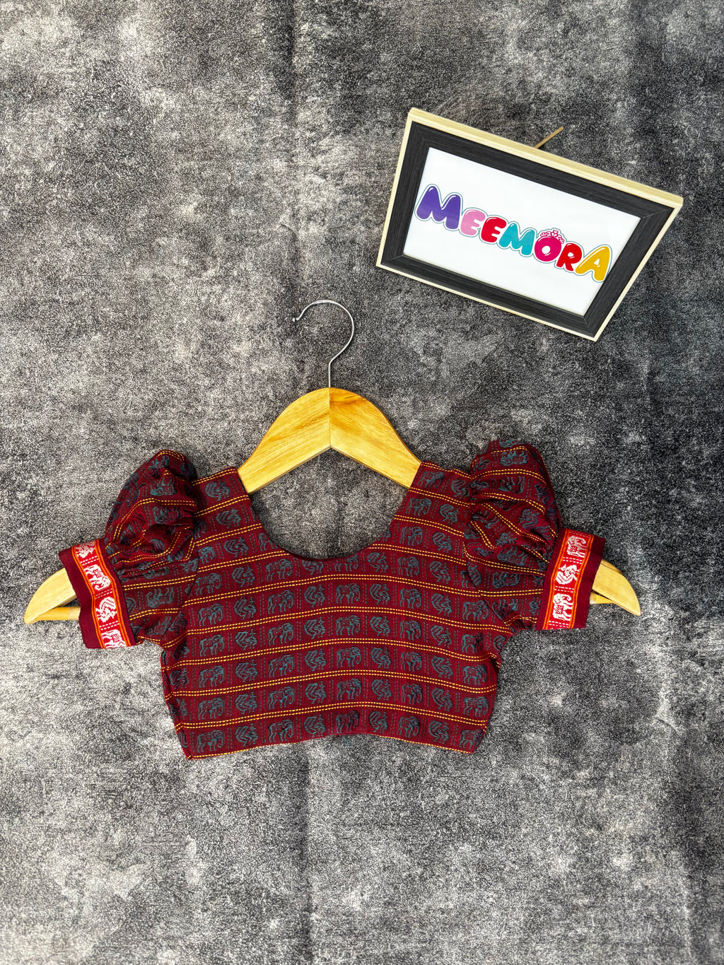 Teal Blue Silk Skirt With Khun Multi Color Blouse