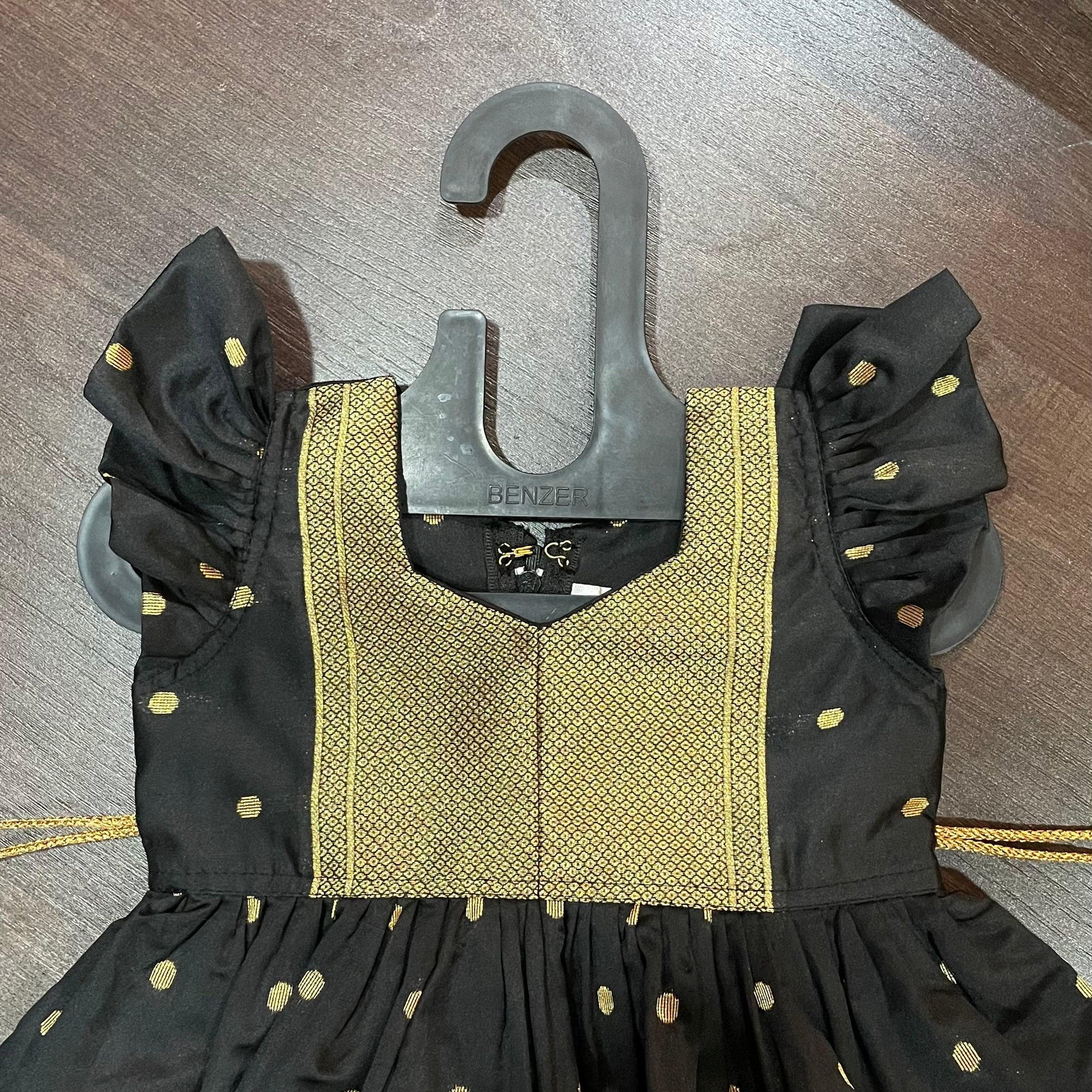 Black Color Silk with Paithani Border Patch Dress - MEEMORA FROCKS