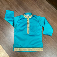 Load image into Gallery viewer, Morpanki Blue Two Toned Traditional Silk Kurta Pajama
