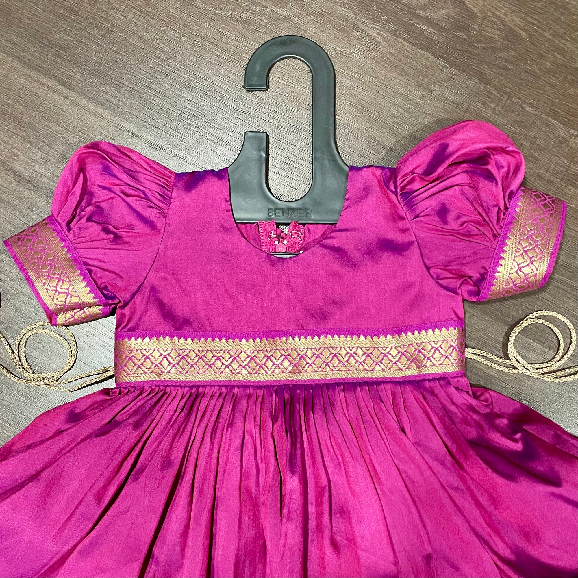 Rani Purple Two Toned Traditional Silk Frock Dress