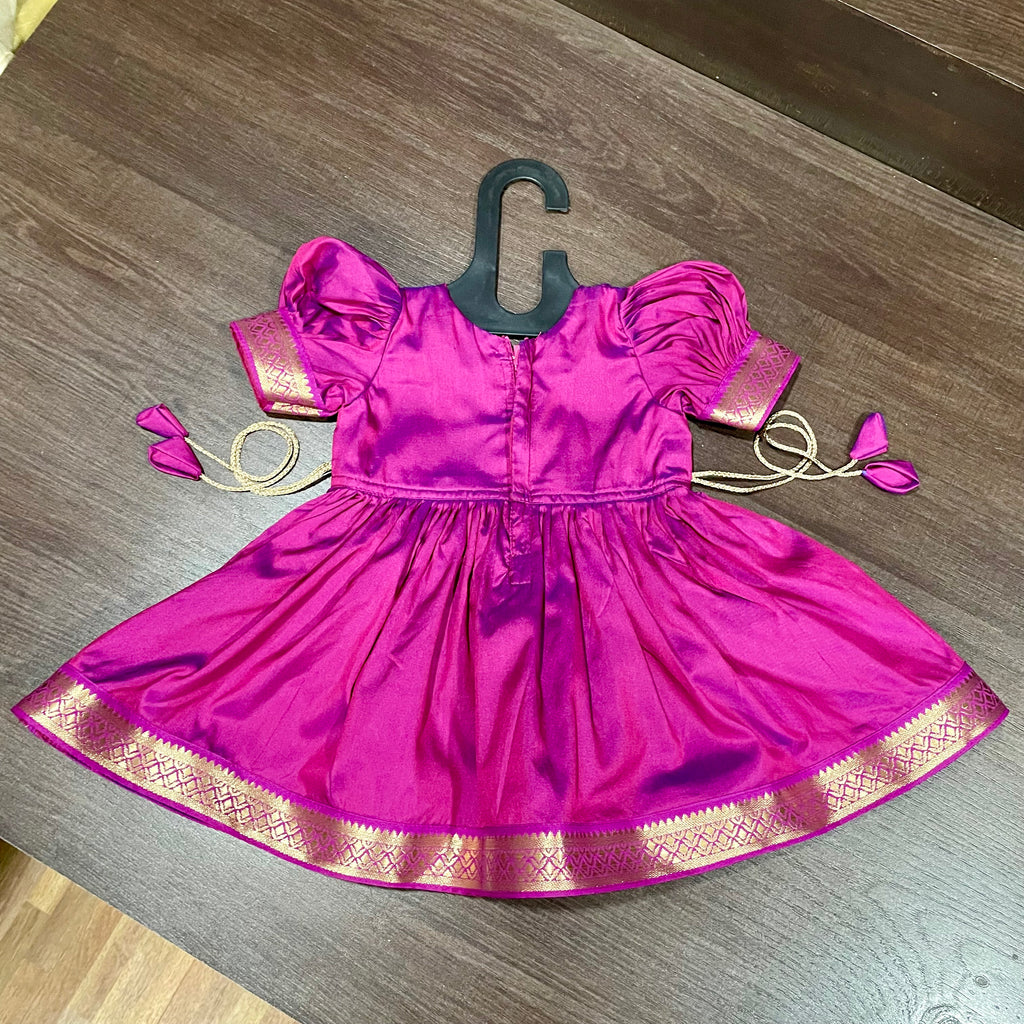Rani Purple Two Toned Traditional Silk Frock Dress