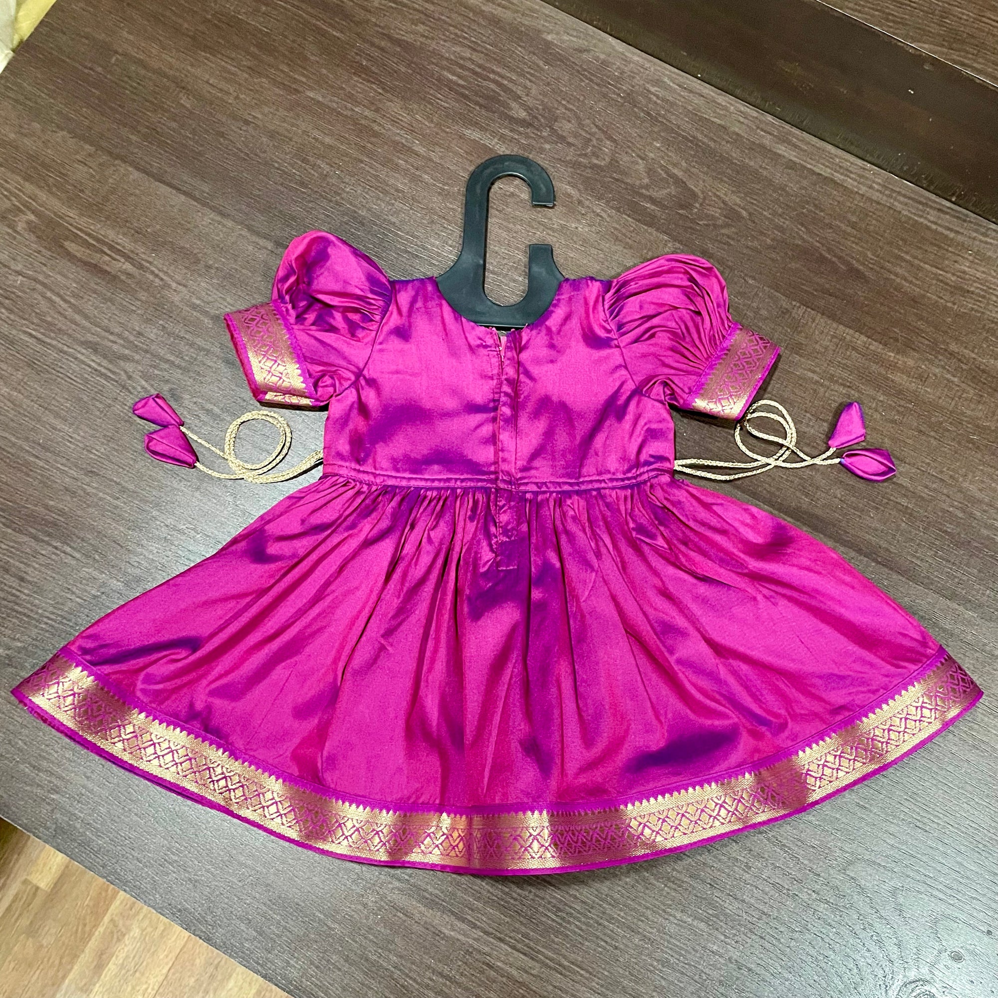 Rani Purple Two Toned Traditional Silk Frock Dress