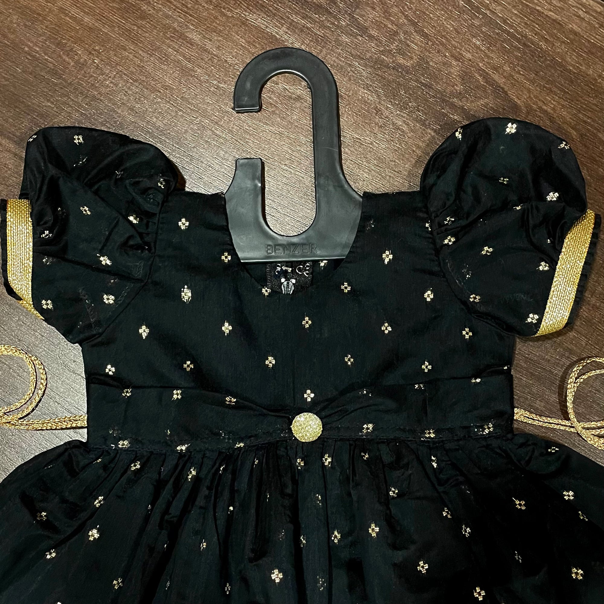Black Color Chanderi Silk Frock