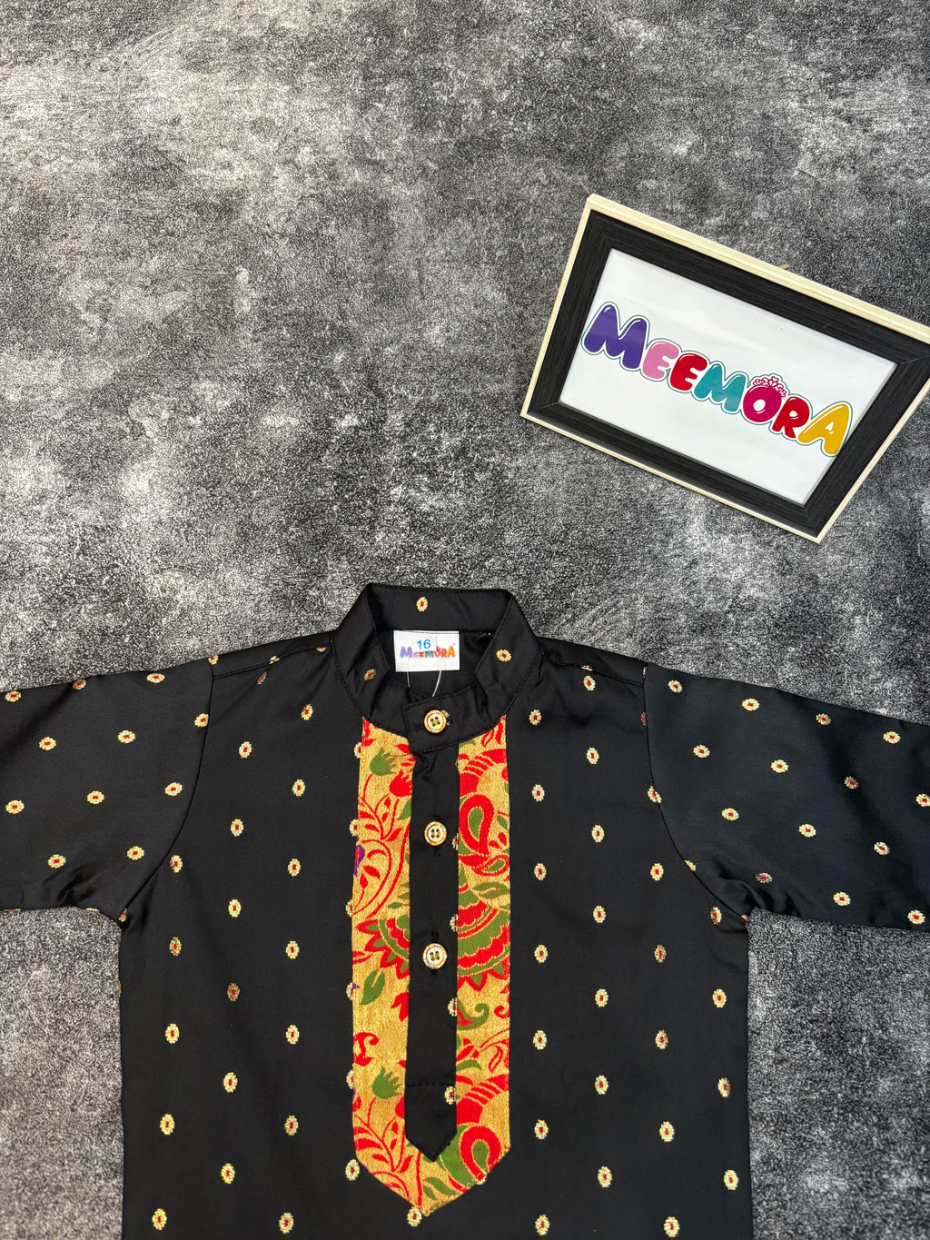 Black Paithani Zari Silk Kurta Pajama