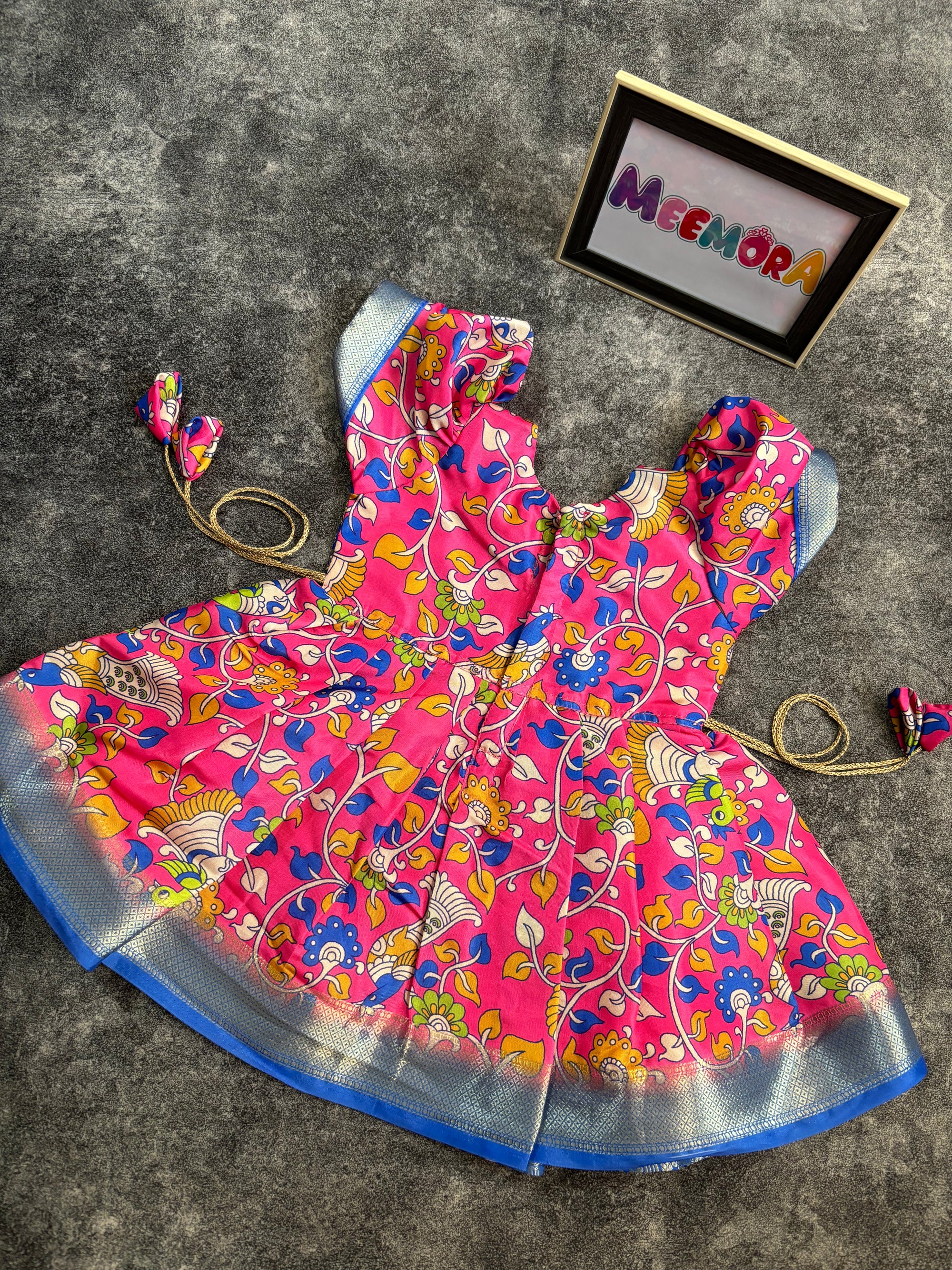Baby Pink Kalamkari Digital Print Dress