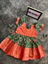 Load image into Gallery viewer, Green Patola Digital Print Dress
